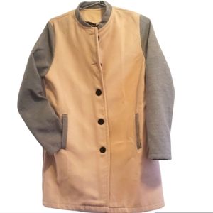 Beautiful colorblock grey and beige coat